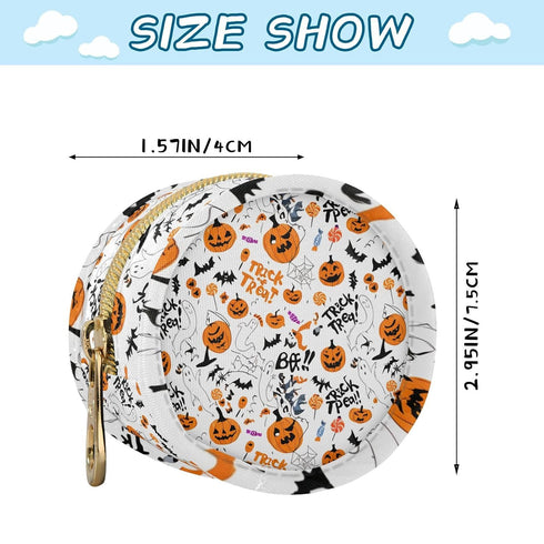 YETTASBIN Halloween Pumpkin Portable Pacifier Holder Case with Metal Hook Buckle & Zipper for Diaper Bag and Stroller
