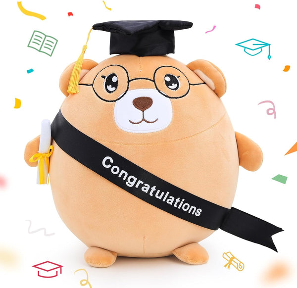 Emoin Graduation Bear Plush, 11.8'' Graduation Stuffed Animal Bear with Cap, Gift for Boys and Girls
