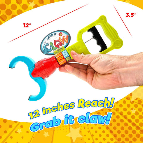 12 Inch (2 5617-2s JA-RU Grab It Claw Grabber Toy Grabber Toy) Plastic Robot Claw Grabbing Toys for Kids. Hand Eye