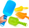 Sloosh Beach Sand Shovels for Kids, 4 Packs Colorful Scoops for Outdoor Digging Play, Heavy Duty Plastic