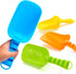 Sloosh Beach Sand Shovels for Kids, 4 Packs Colorful Scoops for Outdoor Digging Play, Heavy Duty Plastic