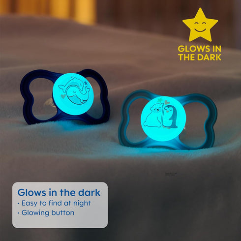 MAM Air Day & Night Baby Pacifier, Glows in The Dark for Sensitive Skin, 3 Pack (6-16 Months, Boy)
