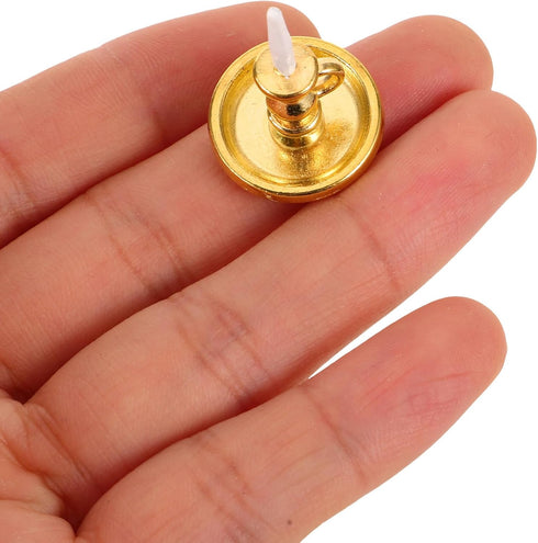 Toyvian Doll House Candlestick 2PCS Miniature Candle Holders (1:12) Tiny House Candlesticks Mini House Candle Holder Decorations Dollhouse Miniature Accessories