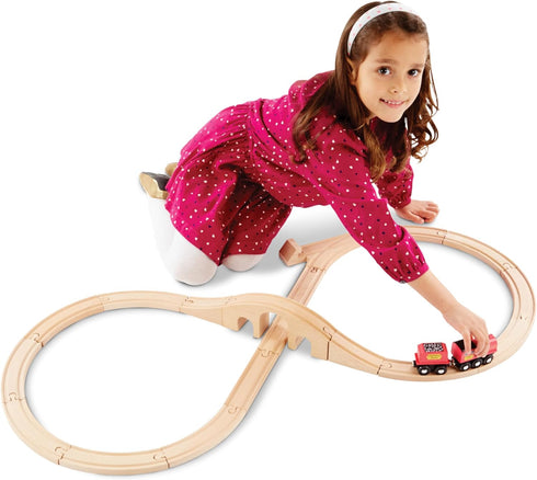 Set (22 Melissa & Doug Classic Wooden Figure Eight Train pcs)
