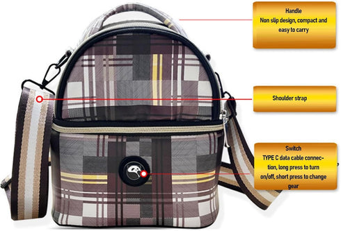 Haofy USB Heated Breastmilk Storage Bottle Warmer Bag, Canvas Baby Bottle Tote with Shoulder Strap for Picnic Work