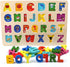Kesletney Wooden Puzzles for Toddlers, Alphabet Number Shape Learning Toys for Kids, 3 in 1 Montessori