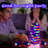 Ahuimeius 54 Piece Glow Tumble Tower Board Games, Glow in The Blacklight Tumble Tower, Indoor/Outdoor Board Game