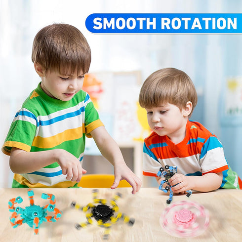 YIZER Spinners,9PCS Easter Basket Stuffers Transformable Fidget Funny Sensory Fidget Toys Deformable Chain DIY Robot