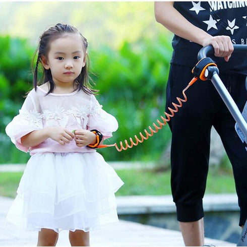 Baby Child Anti-Lost Safety Wrist Link Harness Strap - Walking Hand Belt for Toddlers, Kids (1.5m Orange)