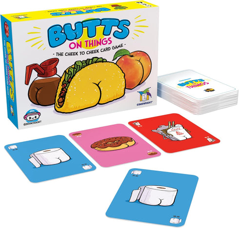 Gamewright - Butts On Things Card Game, Cheek to Cheek Fun for Kids Ages 8 and Up, Family Game Night