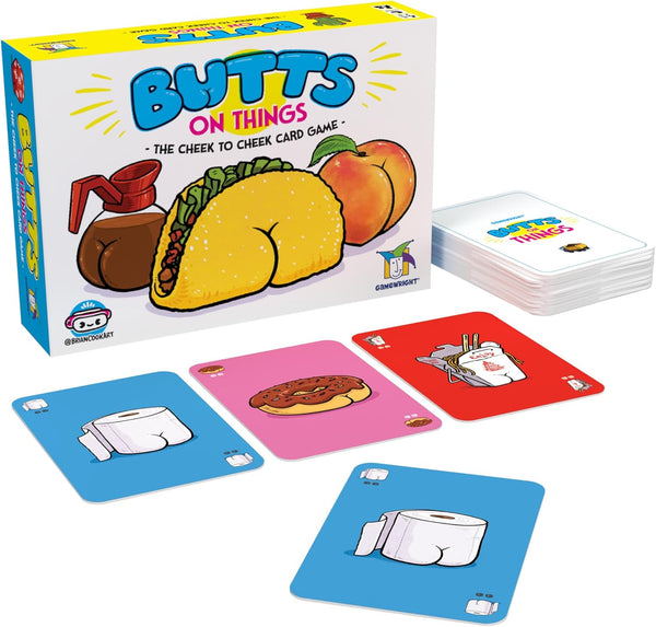 Gamewright - Butts On Things Card Game, Cheek to Cheek Fun for Kids Ages 8 and Up, Family Game Night