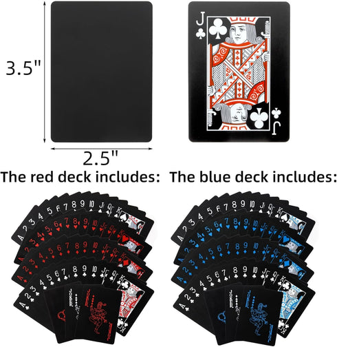 6 Decks of Waterproof Poker Cards, Plastic PVC Playing Cards, Standard Index Playing Cards with Gift Box, Magic Trick Cards for Party, Game, Blackjack, Euchre, Card Game