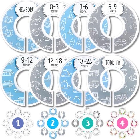 Baby Closet Dividers (Baby Blue) by Eli with Love – Set of 8 Size Dividers for Boys’ Nursery Closet