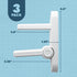Childproof Door Lever Lock (3 Pack) - Easy Install Child Proof Door Lock with Secure 2 Button Design for Kids Safety