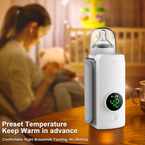 VVU&CCO Charging,6-Speed Nutrition,360 Portable Bottle Warmer,Travel-Easy,Type-C Temperature Control,Locked-in Degree