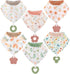 Baby Bandana Drool Bibs 6-Pack and Teething Toys 6-Pack - Made with 100% Organic Cotton, Absorbent and Soft