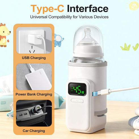 KLOMBIO Portable Outdoor Travel Bottle Warmer Breast Milk & Formula Bottle Warmer Keeps Milk Warm While Feeding