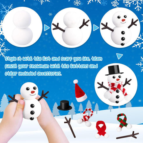 36 Pack Stocking Stuffers for Kids,Christmas Crafts for Kids Bulk,Build a Snowman Crafts Kit Modeling Clay