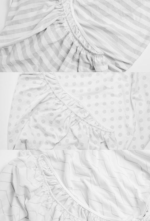3 Pack Set 100% Pack NODNAL CO. Fitted Gray Mini Crib n Play Playard Portable Crib Sheets - OEKO-TEX Cotton Baby