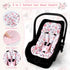 3 Set, 3 1 SWESEN Infant Car Seat Insert with Strap Covers Car Seat Head Support Baby for Girls, Soft in Baby Car Seat