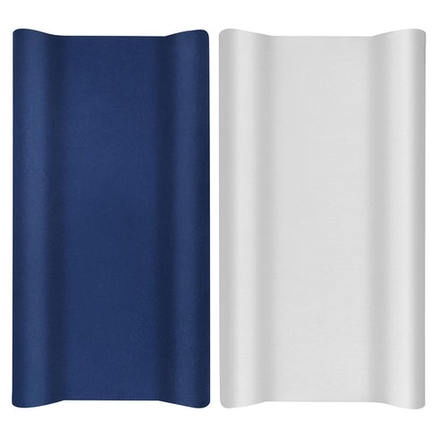 TILLYOU Changing Pad Cover Set in Soft Jersey Material - Fits 32"/34''x16 Contoured Pad for Babies, Navy Blue & Lt Gray.