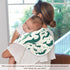 siphylline Set 2, 22x11in Emerald Green Playful Whale Cotton Muslin Burp Cloth Breathable Milk Spit Up Cloth for Gender