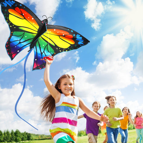 TOY Life Butterfly Kites for Kids - Easy to Fly Rainbow Kites for Ages 3-12, Beach Kites for Adults, Outdoor Games