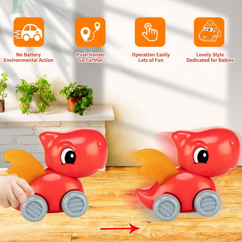 ALASOU 6 PCS Dinosaur Truck Car Toys with Playmat/Storage Bag, Baby Toys for 1-3 Year Old Boys, Birthday Gift