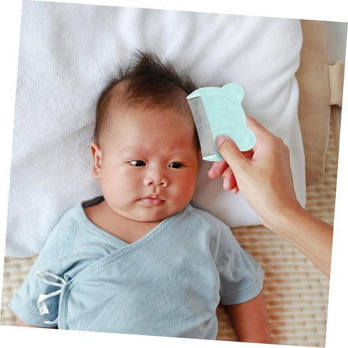 DECORNIJIA 6pcs Newborn Comb Gentle Hair Grooming Kit for Cradle Cap Soft Scalp Brush for Portable Design Light Blue