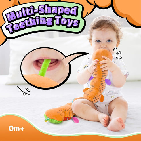 LIGHTDESIRE 3 6 12 Tummy Baby Toys Musical Caterpillar,Stuffed Animals Infant Toys Months Sensory Toys with Ruler