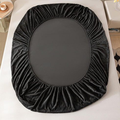 Wcxixo Taffeta Velvet Fitted Sheet Plush Shaggy Ultra Soft Flannel Fitted Bottom Sheet Fuzzy Comfortable Winter Bed