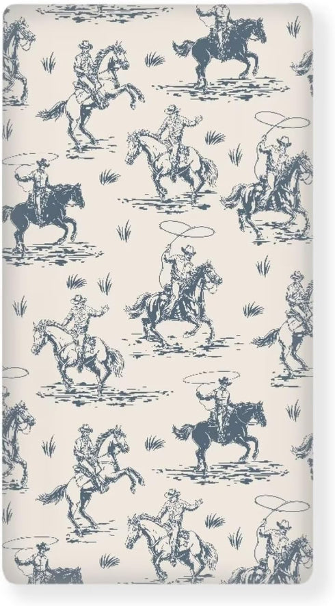 JIANADAER Cowboys Horse Western Fitted Crib Sheet Vintage West Desert Standard Crib Mattress
