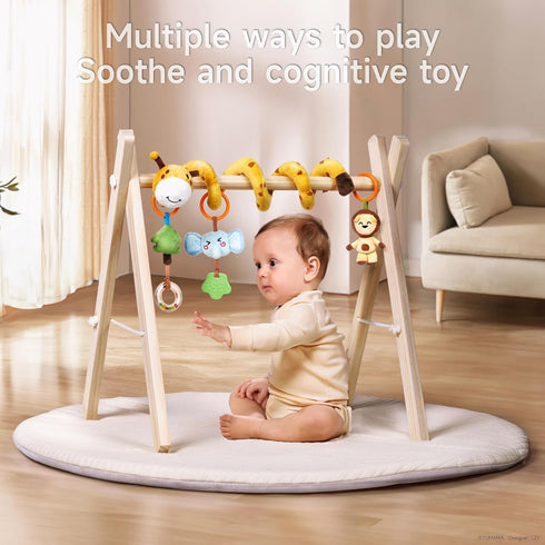 TUMAMA KIDS Spiral Car Seat & Stroller Activity Toy - Giraffe Textured Play Toy for Sensory Exploration