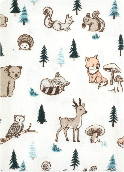 Hudson Baby Unisex Cotton Flannel Burp Cloths - Woodland Pals Design