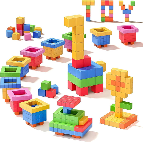 Minoskia 100pcs Magnetic Blocks, Gifts for 3 4 5 6 Year Old, Magnet