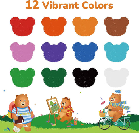 12 1-3 4-8, 2-4, JUPITEARTH Color Twist Crayons for Toddlers and Kids Non-Toxic Washable Crayons Ultra-Silky Easy-Grip