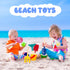 MEIDAYAI 5 8'' Set Beach Toys, Pcs Kids Garden Tools, Children Beach Sand Toys Gardening with Sturdy Wooden Handle