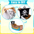 Eaasty Coloring Pirate Ship Cardboard Boat Playhouse for Kids Crafts DIY Large Kids Outdoor Playhouse Toy for Toddlers