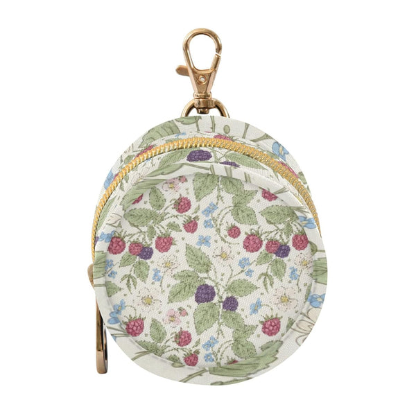 PYBUG Raspberry Round Pacifier Storage Case, Polyester & TPU Lined with Hook Buckle,