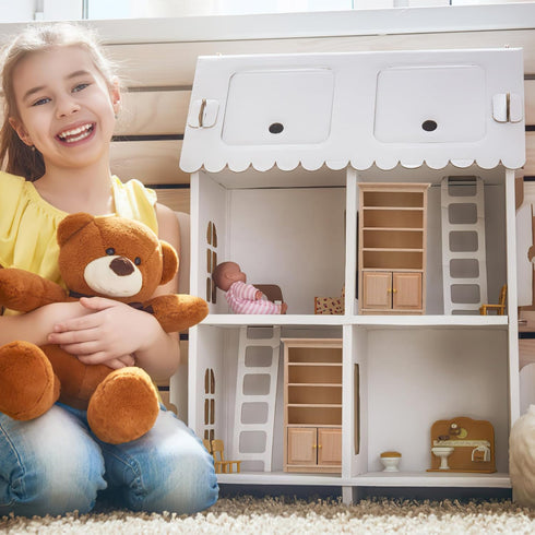 1: 12 Toyvian Mini Wooden Drawer Cabinet, Dollhouse Decoration Bookshelf with Wood Drawer Tiny Bookcase TV Cabinet