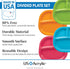 US Acrylic Harmony 3-compartment Divided Plastic Kids Tray in 4 Calypso Colors | set of 12 Reusable, BPA-free Plates, Made in the USA, Microwave & Dishwasher Safe Dinnerware by US Acrylic