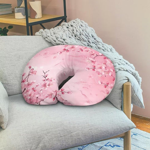 Pink Cherry Blossoms Nursing Pillow Covers for Baby Infant Nursing Pillow Slipcover for Girls Breathable Breastfeeding