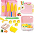 Kids Kitchen Knife Set for Real Cooking with Storage Box Pink, Montessori