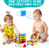 8-in-1 Pack Packaging HELLOWOOD Wooden Activity Cube for Kids, Sorting & Stacking Toys Shape Match Xylophone Montessori