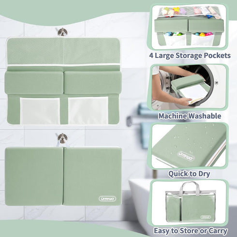 Elbow Set 1.5" Cozy URMYWO Bath Kneeler and Rest Pad - Thick Baby Bath Kneeler Pads with Toys Organizer, Anti-Slip Knee