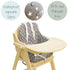 Messy Me High Chair Cushion for Wooden High Chairs - Fully Wipe Clean Seat Pad to Keep Baby Comfortable