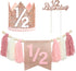 BaaSid 1/2 Garland6 Birthday Girl Pink Half Birthday Decorations High Chair Banner Tassel Wood Bead Months Decorations