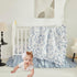 100% Brandream Boho Bohemian Girl Boy Baby Nursery Crib Bed Skirt Dust Ruffle - Neutral Solid Color Light Blue