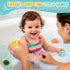 PUPTILY 6 Pack Set 1-3 Bath Toys No Hole Baby Bathtub Toys Soft Squeezable & Float on Water Easy-Grip Toddler Bath Toy