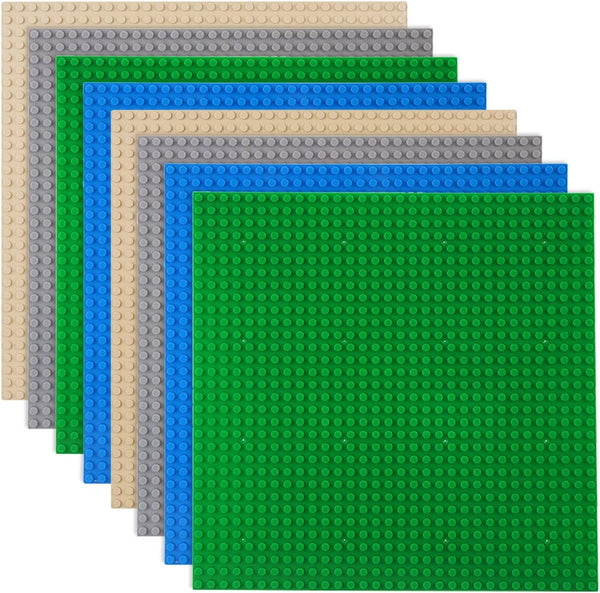 8 Pack Classic Baseplates Building Plates for Bricks, 10" x 10", 100% Compatible with All Major Brands